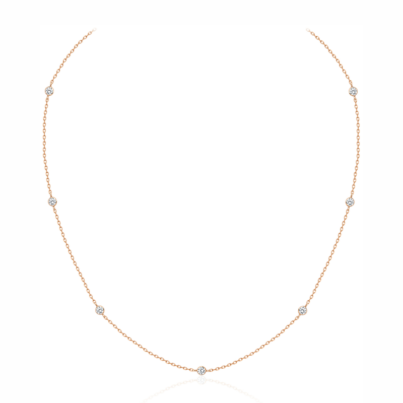 Колье из красного золота 585 пробы с фианитами 01Л111168