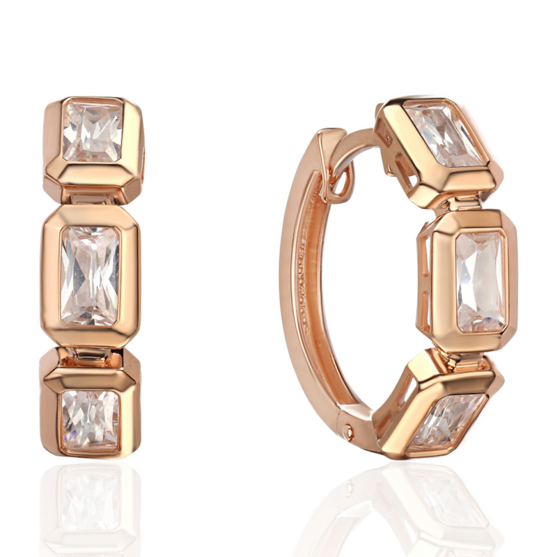 Серьги из красного золота 585 пробы с фианитами 01С1116875