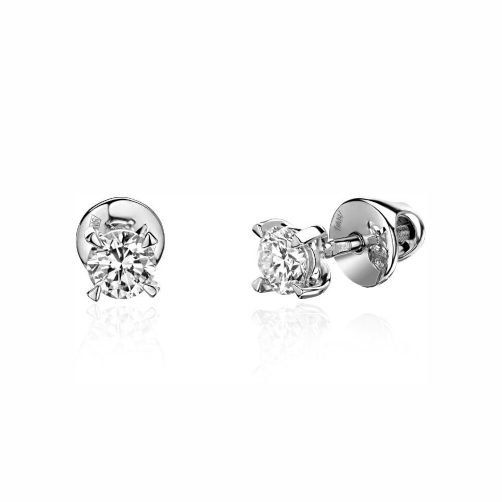 Серьги из белого золота 585 пробы с бриллиантами 01С6212346