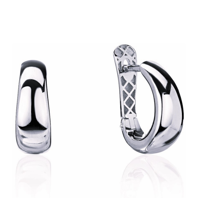 Серьги из платины 585 пробы без вставок 01С0916575-585