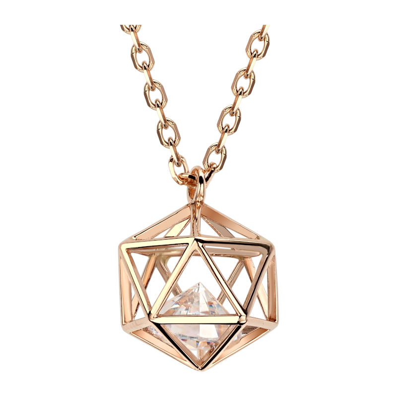 Колье из красного золота 585 пробы с фианитом 01Л112027