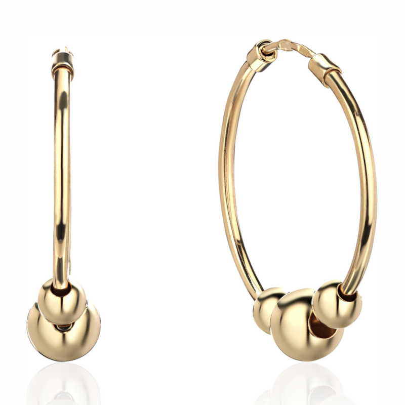 Серьги из желтого золота 585 пробы без вставок 01С034737