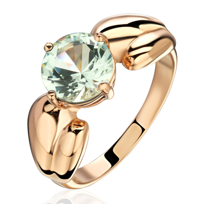 Кольцо из красного золота 585 пробы с наноситал кварцем 01К2115370-5