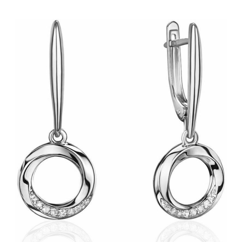 Серьги из платины 585 пробы с бриллиантами 01С6916300-585