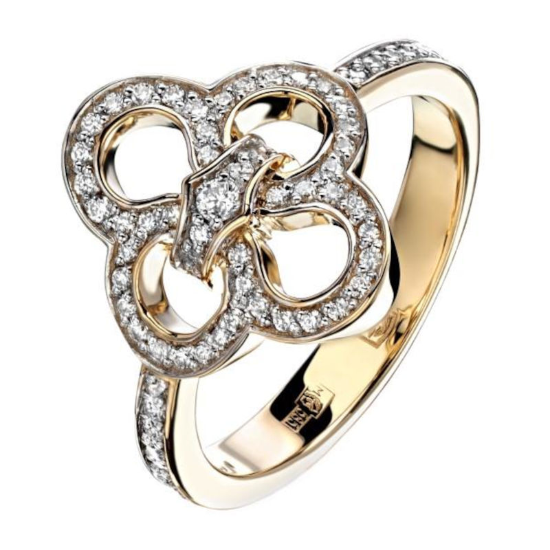 Кольцо из желтого золота 585 пробы с бриллиантами 01К6311550