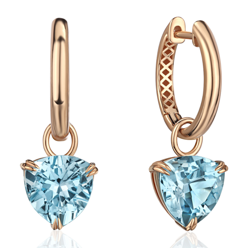 Серьги из красного золота 585 пробы с топазами 01С3116994-1