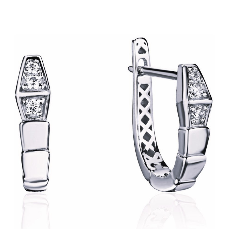 Серьги из платины 585 пробы с фианитами 01С1916290-585