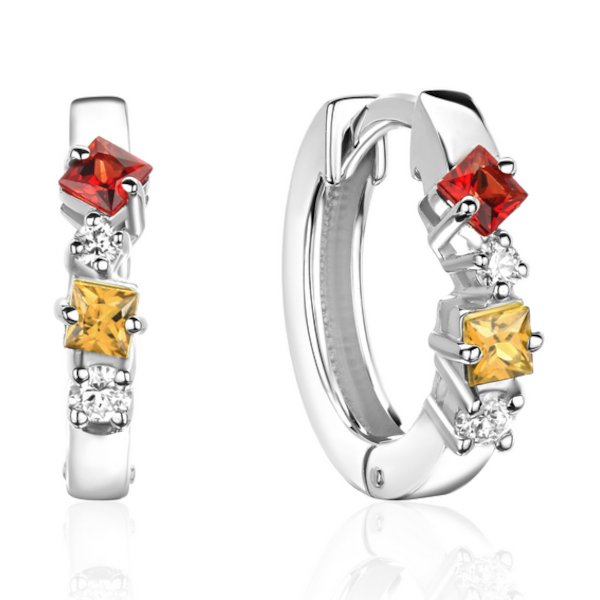 Серьги из белого золота 585 пробы с сапфирами и бриллиантами 01С6215500-2