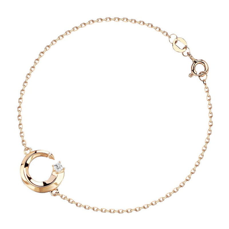 Браслет из красного золота 375 пробы с фианитом 01Б113373S