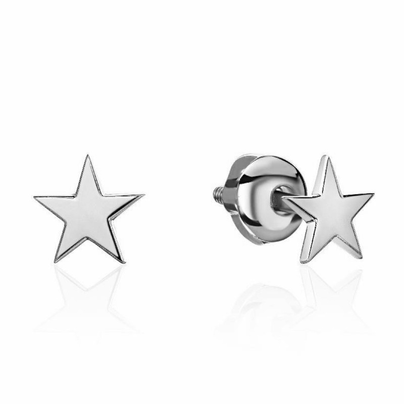 Серьги из платины 585 пробы без вставок 01С0915400-585