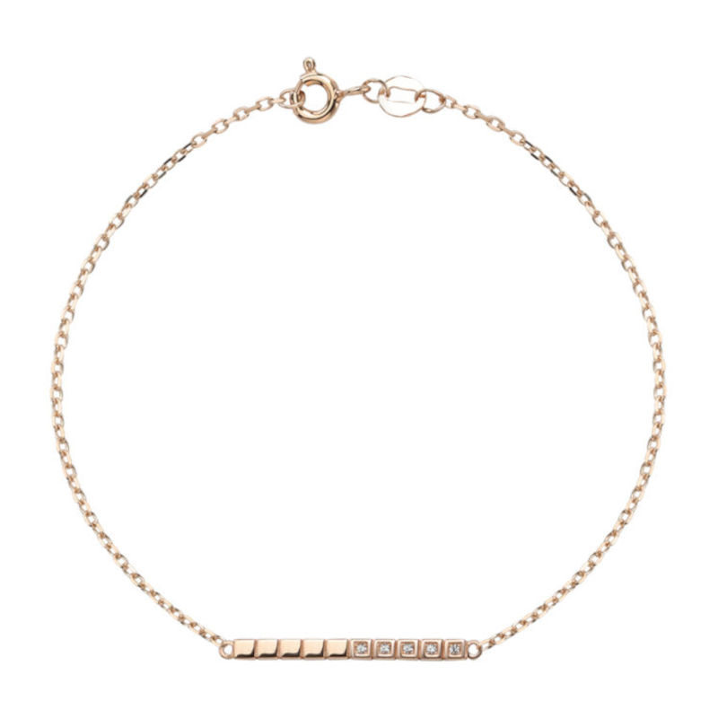 Браслет из красного золота 585 пробы с фианитами 01Б112752