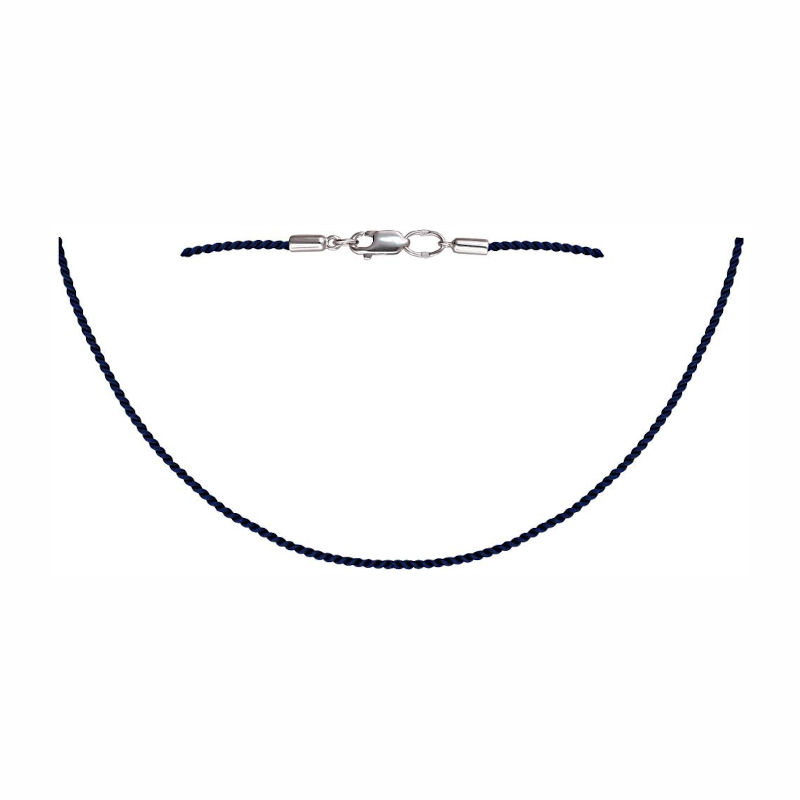 Колье из шелковой нити с замком из серебра 925 пробы 01Л051756-5