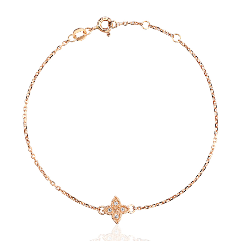 Браслет из красного золота 585 пробы с фианитами 01Б113522