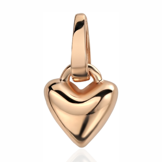 Подвеска "Сердце" из красного золота 585 пробы без вставок 01П0114382