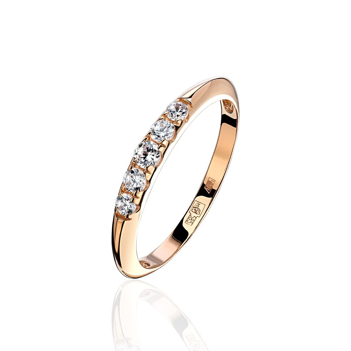 Кольцо из красного золота 585 пробы с бриллиантами 01К6113716