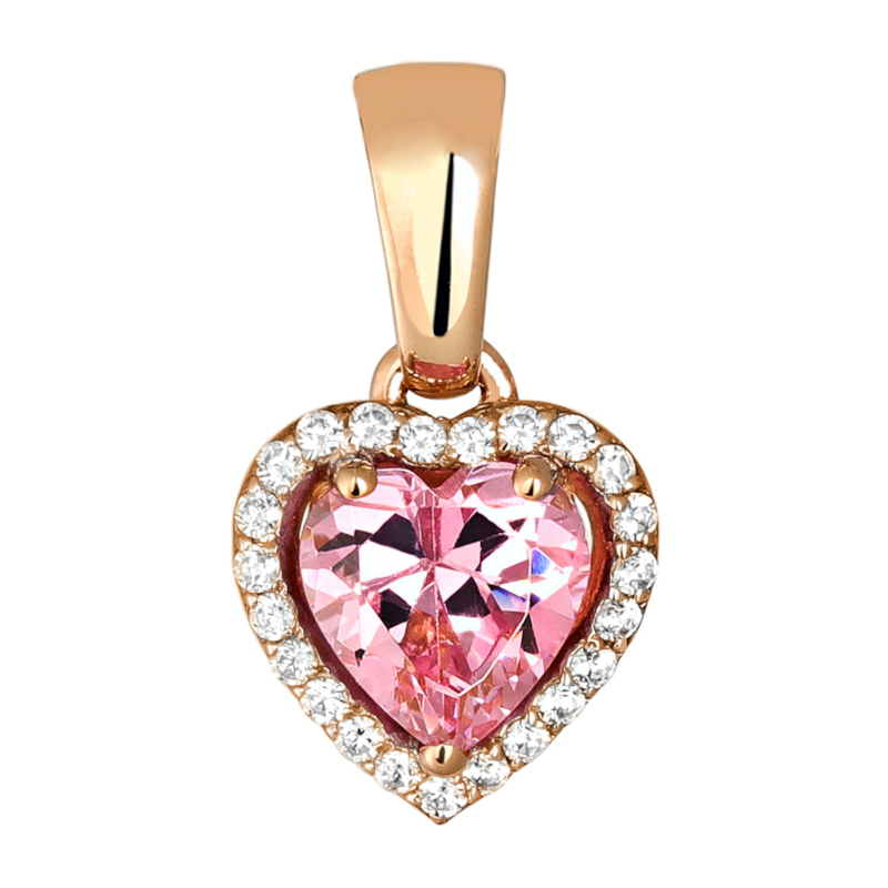 Подвеска из красного золота 585 пробы с фианитами 01П2111260-1