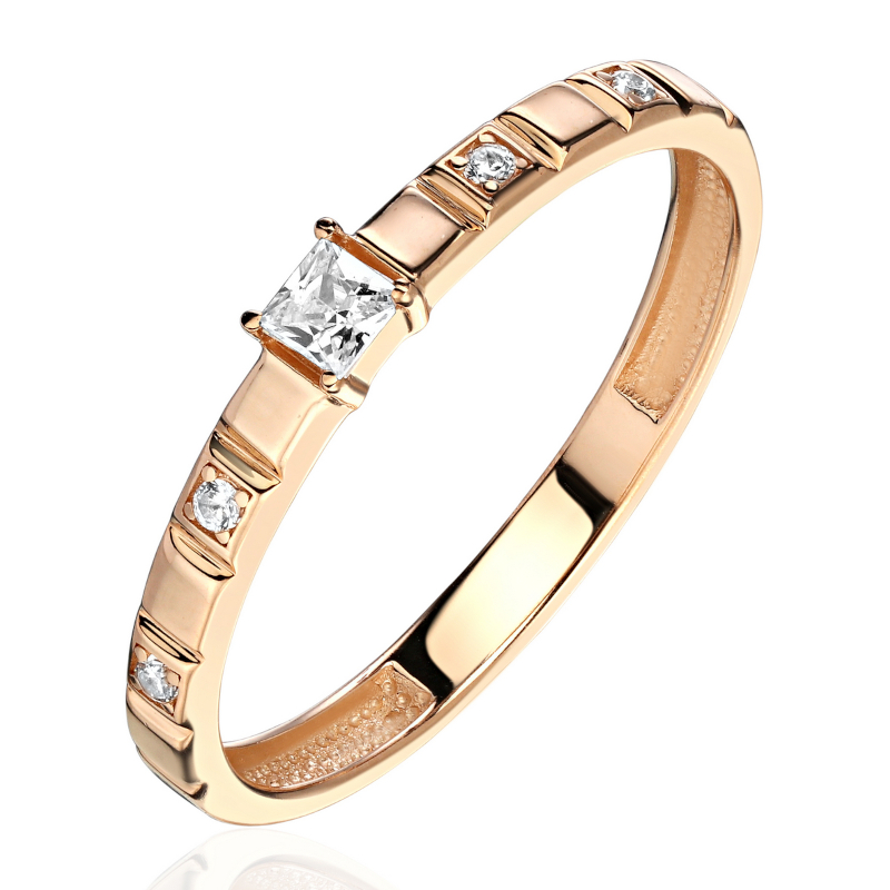 Кольцо из красного золота 585 пробы с фианитами 01К1115163