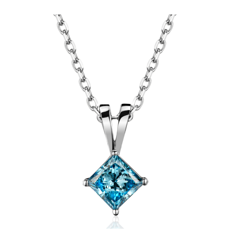 Колье из белого золота 585 пробы с бриллиантом 01Л620855-Л-1