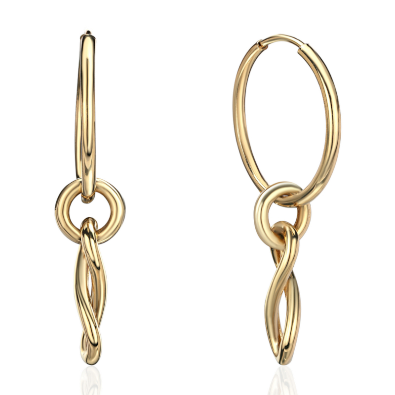 Серьги из желтого золота 585 пробы без вставок 01С0316698