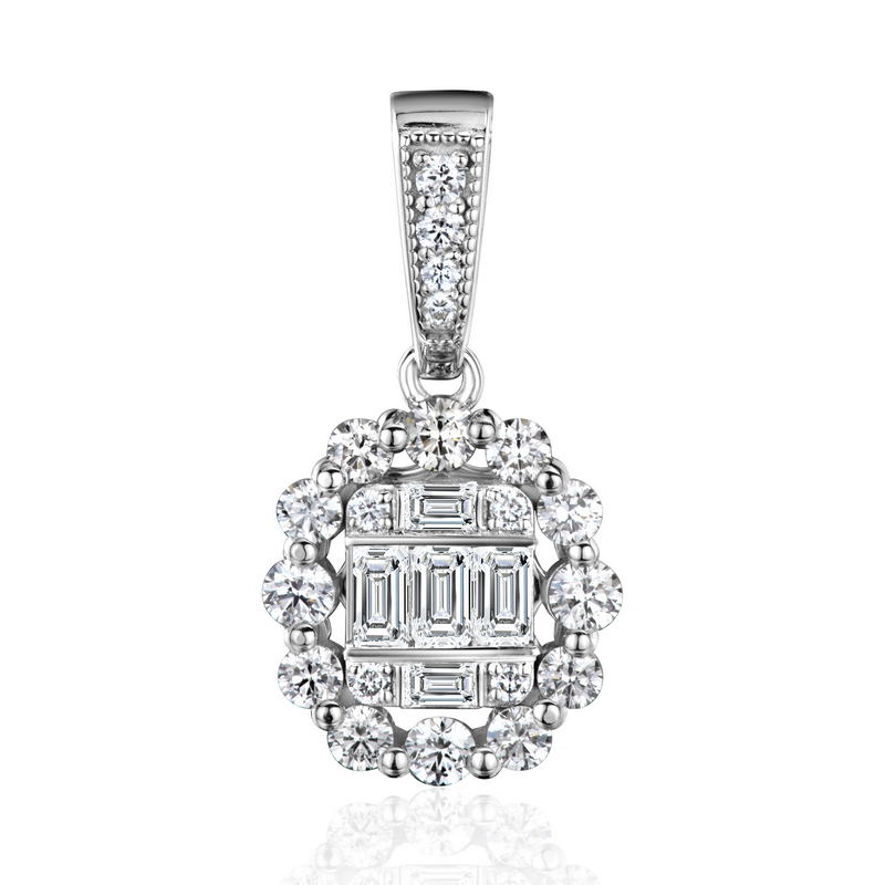 Подвеска из белого золота 585 пробы с бриллиантами 01П6216580