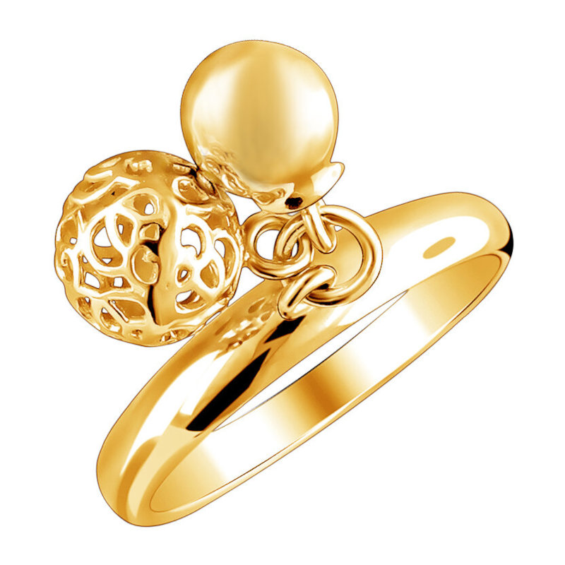 Кольцо из золоченого серебра 925 пробы без вставок 01К0512232А