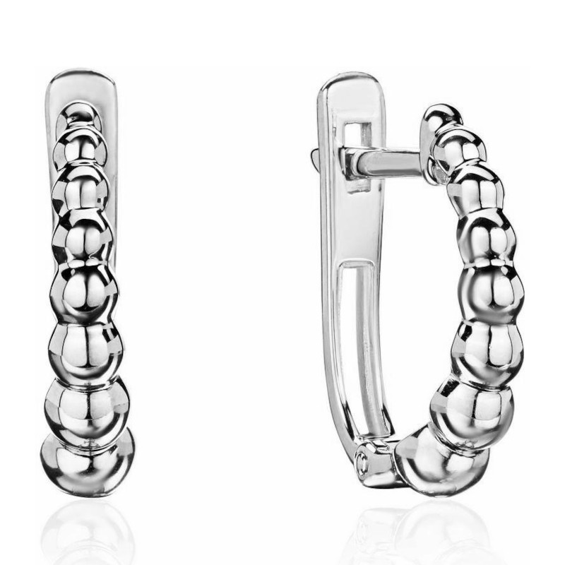 Серьги из платины 585 пробы без вставок 01С0915923-585