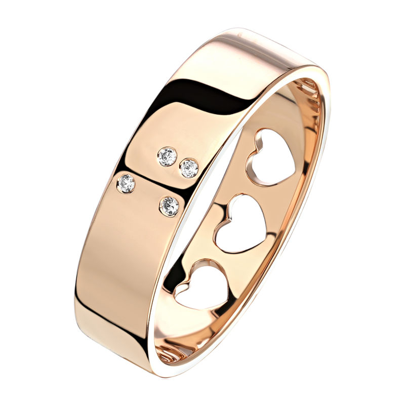 Кольцо из красного золота 585 пробы с фианитами 01К1115223