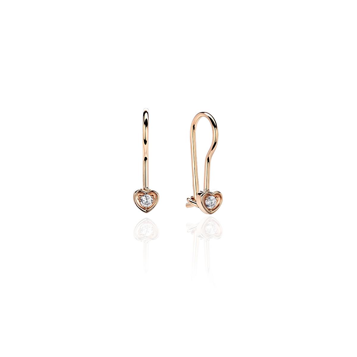 Серьги из красного золота 375 с фианитами 01С116469S