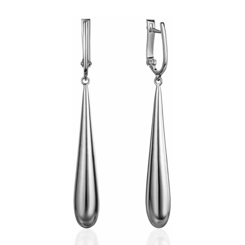 Серьги из платины 585 пробы без вставок 01С0916749-585