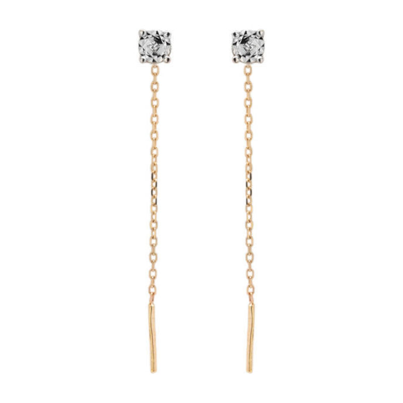 Серьги из двух цветов золота 585 пробы с бриллиантами 01С6612042Ж