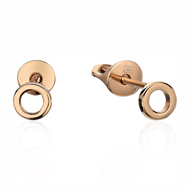 Серьги из красного золота 585 пробы без вставок 01С0114369