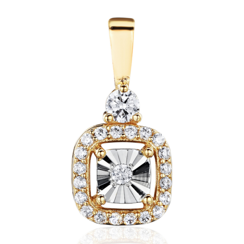 Подвеска из комбинированного золота 585 пробы с фианитами 01П1615635Ж