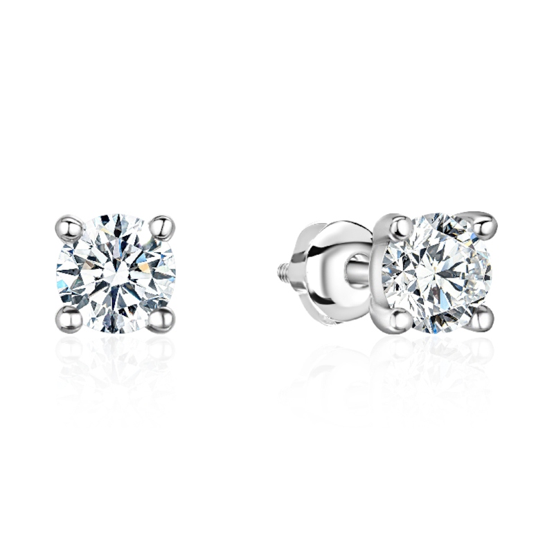 Серьга Одиночная из белого золота 585 пробы с бриллиантом 01С6217367