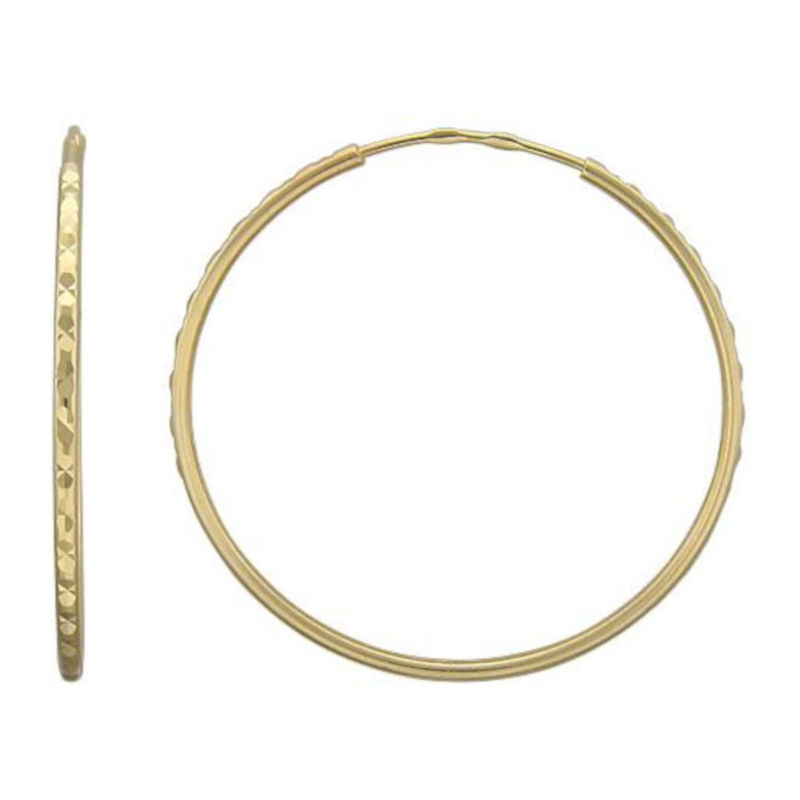 Серьги кольца из желтого золота 585 пробы без вставок 01С734816 Серьги кольца из желтого золота 585 пробы без вставок 01С734816