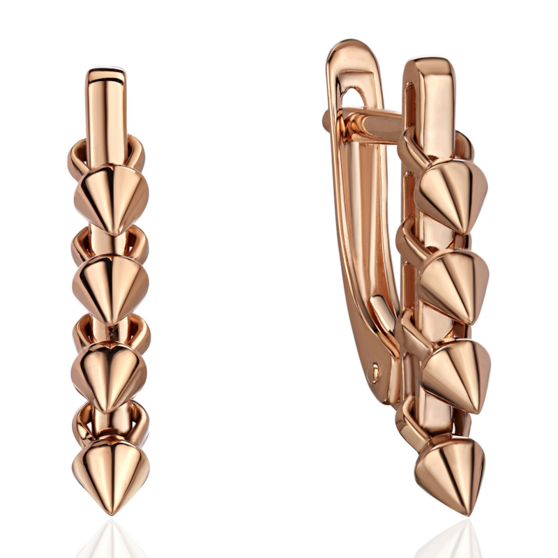 Серьги из красного золота 585 пробы без вставок 01С0116952