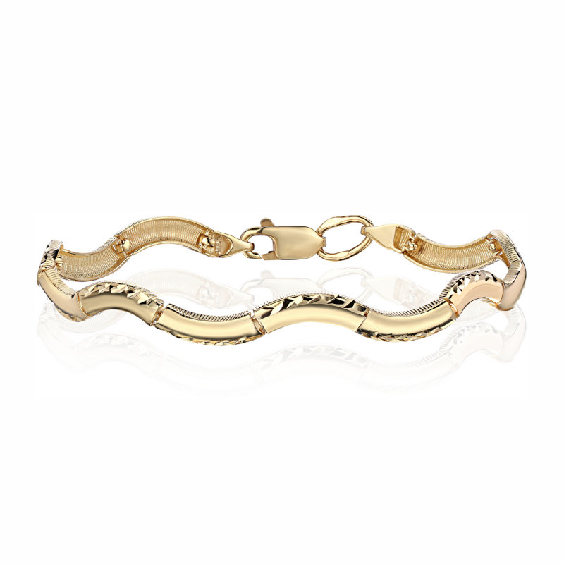 Браслет из желтого золота 585 пробы без вставок 01Б730486