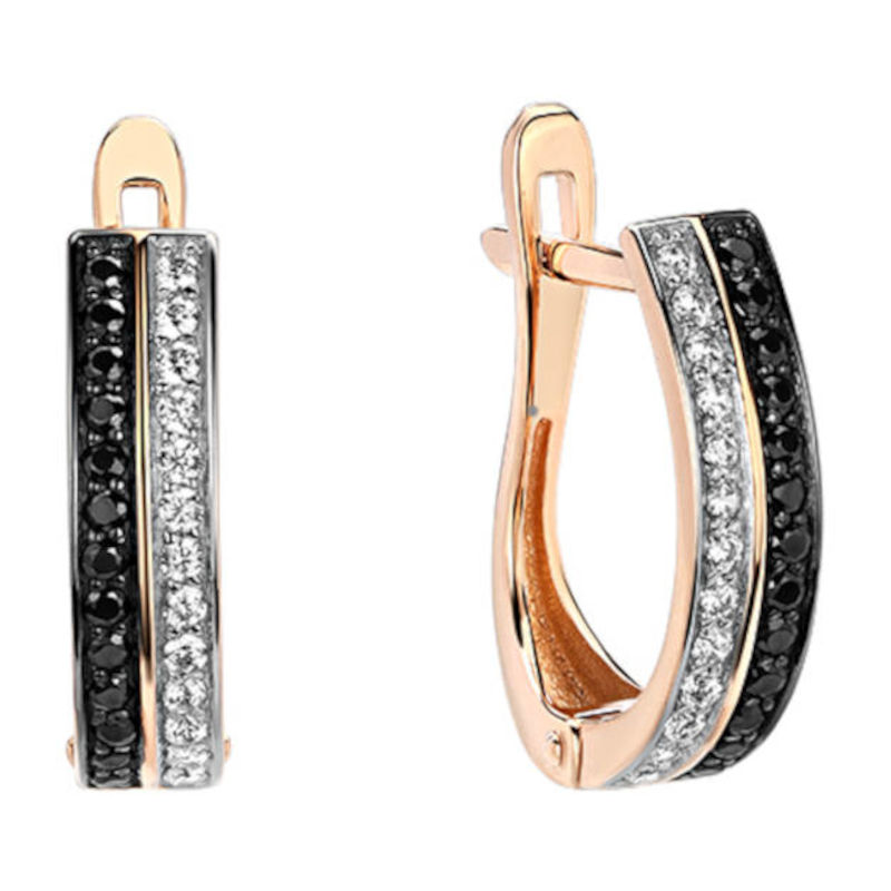 Серьги из красного золота 585 пробы с фианитами 01С215140-1