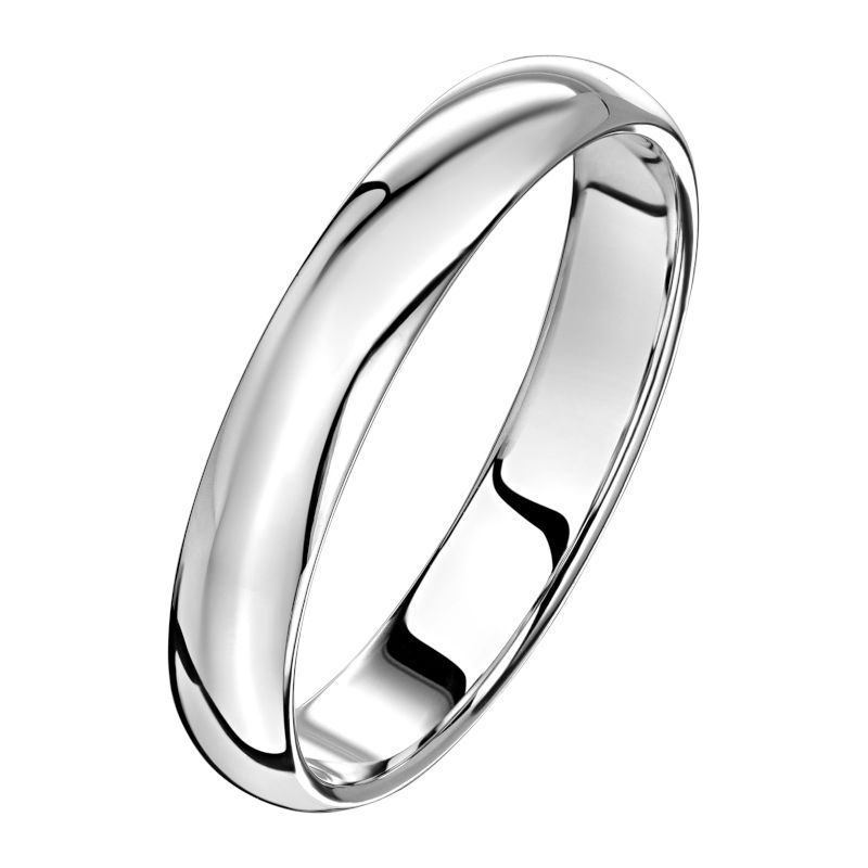 Обручальное кольцо из белого золота 585 пробы без вставок 01О020012