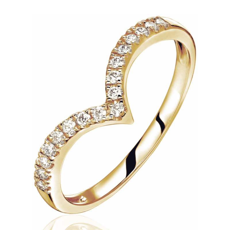 Кольцо из желтого золота 585 пробы с бриллиантами 01К6315531