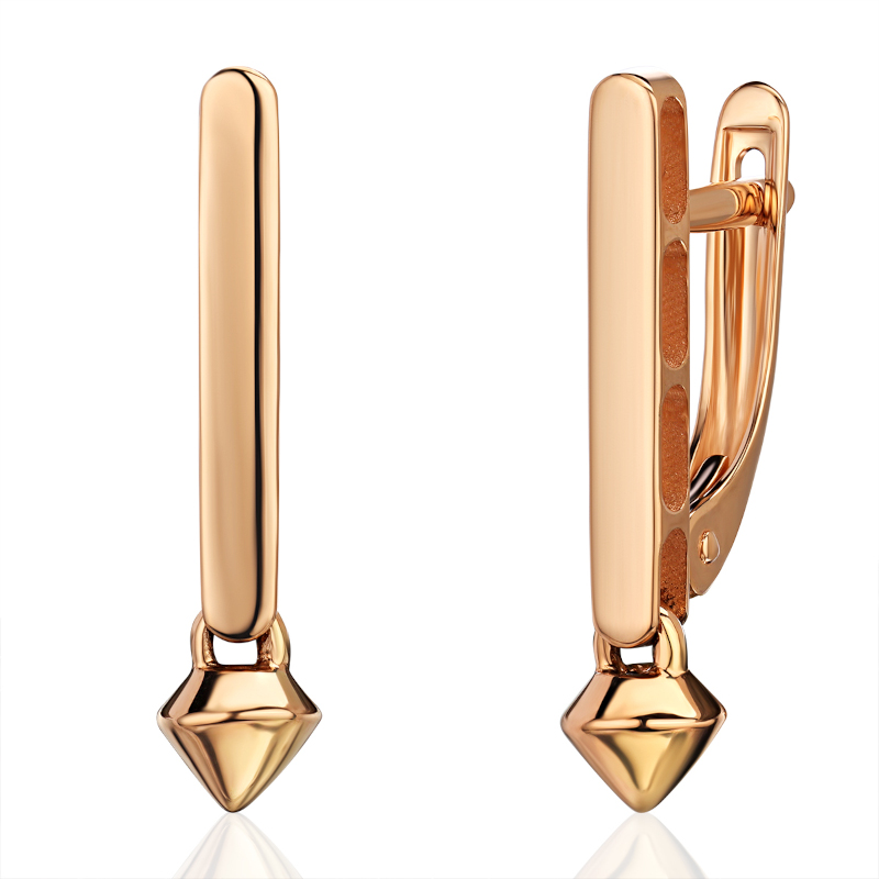 Серьги из красного золота 585 пробы без вставок 01С0115843