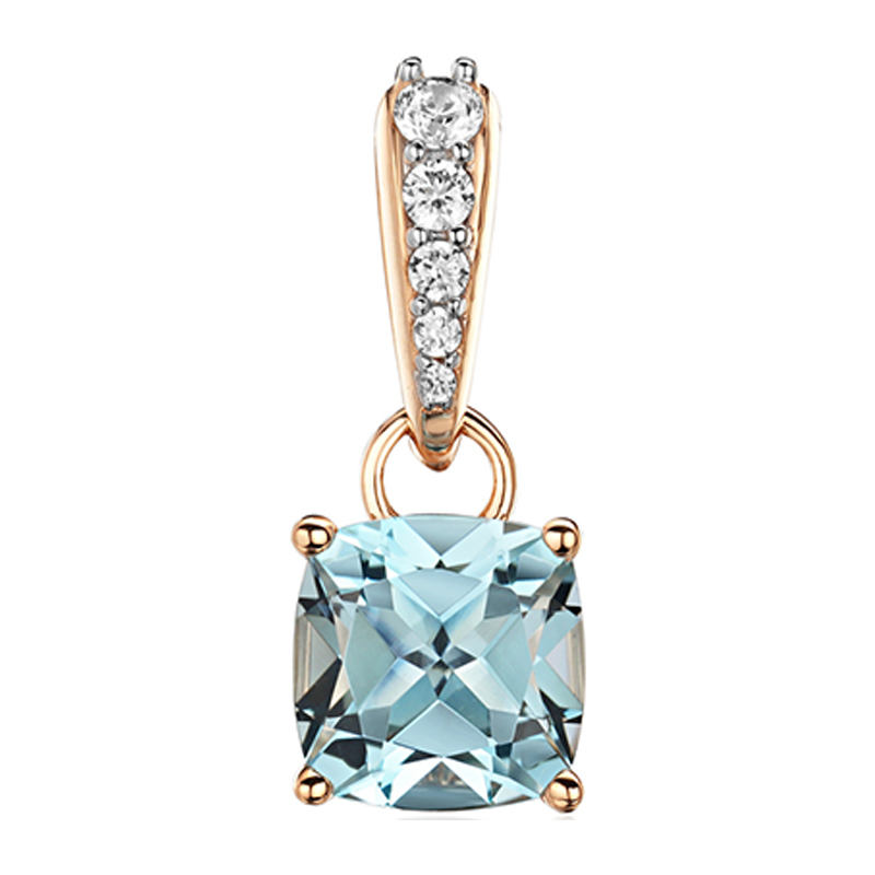 Подвеска из красного золота 585 пробы с топазом и фианитами 01П3115487Р-1