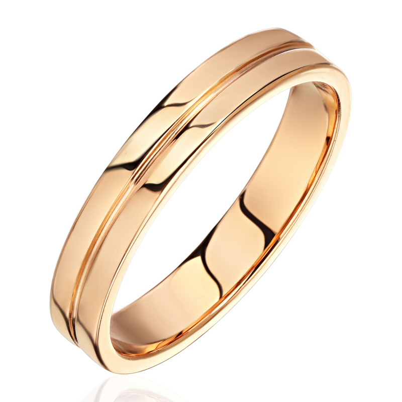 Обручальное кольцо из красного золота 585 пробы без вставок 01О010489