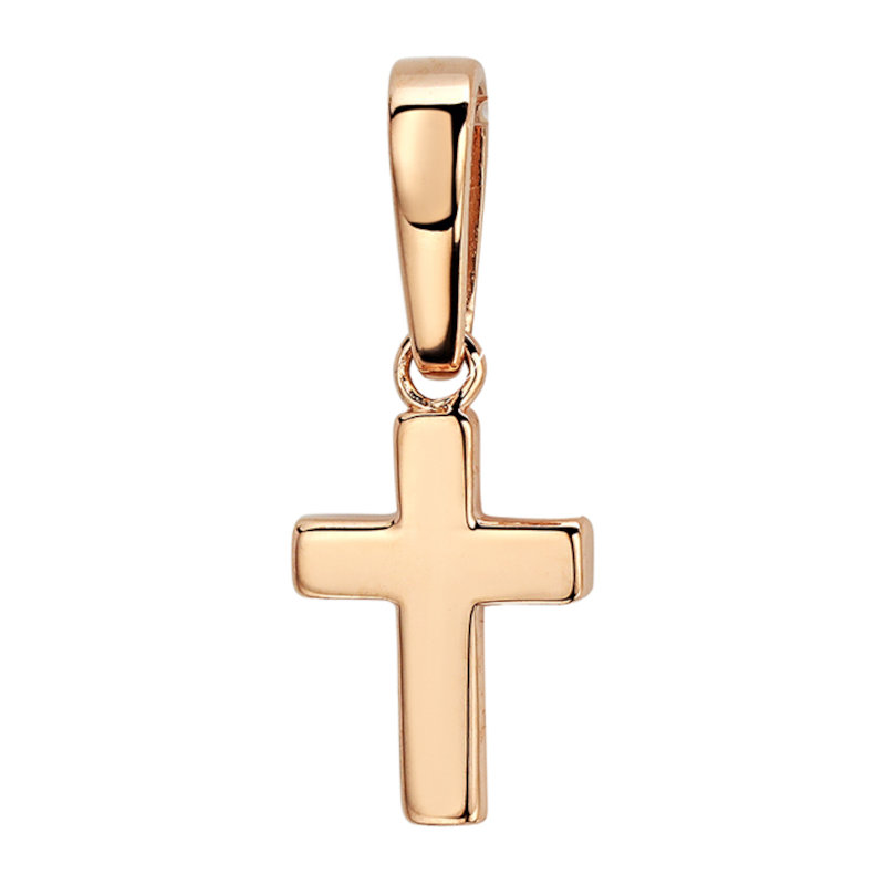 Подвеска "Крест" из красного золота 585 пробы без вставок 01Р011122