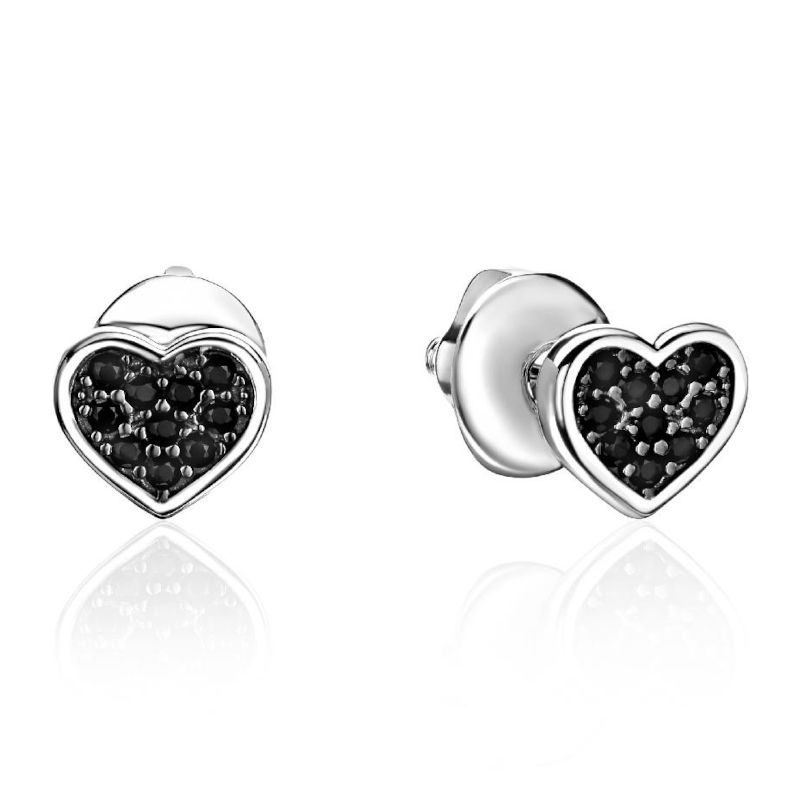 Серьги из платины 585 пробы с наношпинелью 01С2915318ЧР-1-585