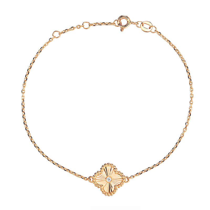 Браслет из красного золота 585 пробы с фианитом 01Б113375