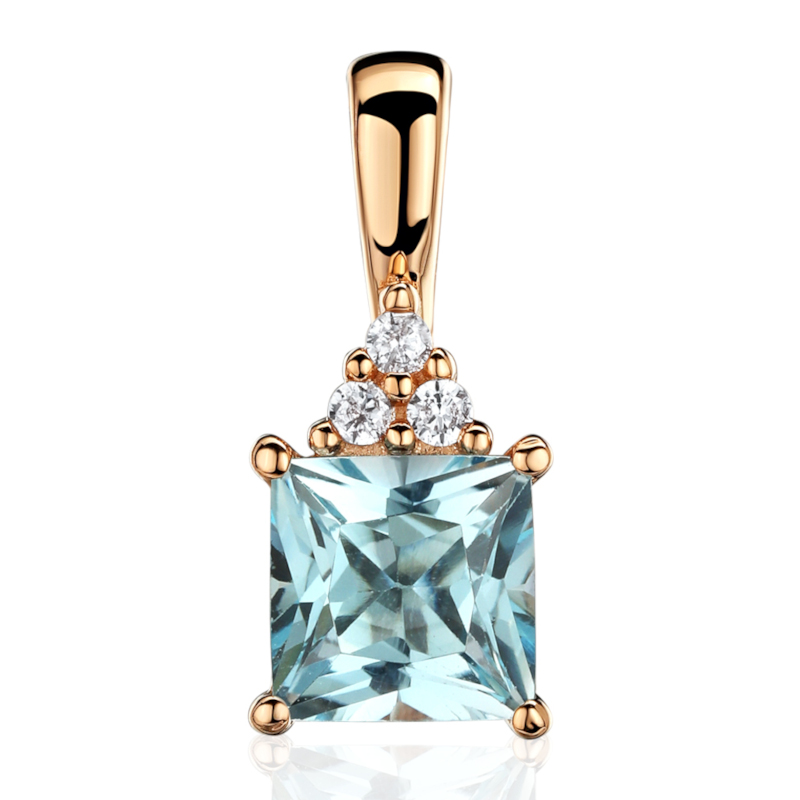 Подвеска из красного золота 585 пробы с топазом и фианитами 01П3115413-1