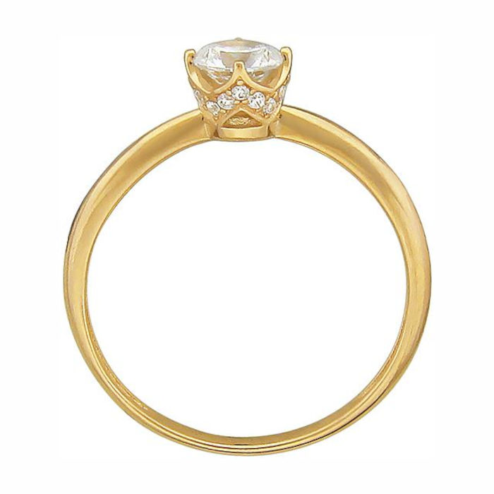 Кольцо из желтого золота 585 пробы c фианитами 01К139410