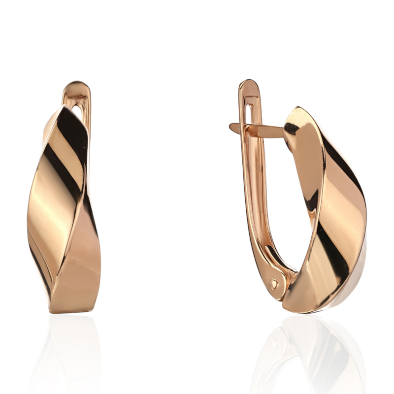 Серьги из красного золота 585 пробы без вставок 01С0115313