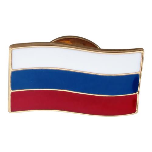 Значок "Флаг России" из красного золота 585 пробы с эмалью 01В010018Э