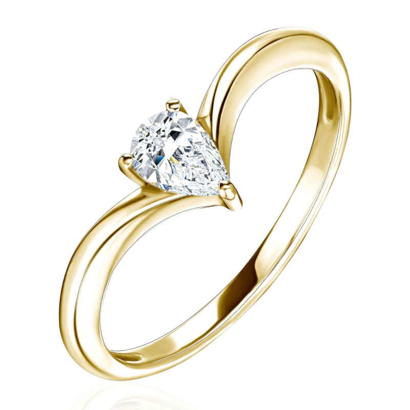 Кольцо из желтого золота 585 пробы с бриллиантом 01К6315533